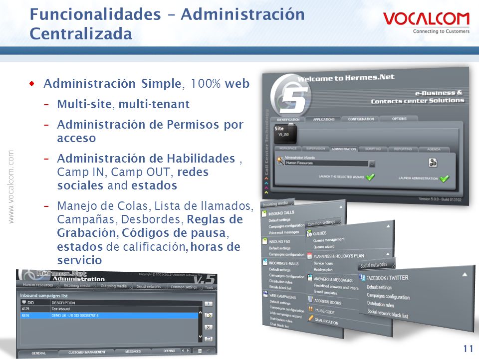 Funcionalidades – Administración Centralizada
