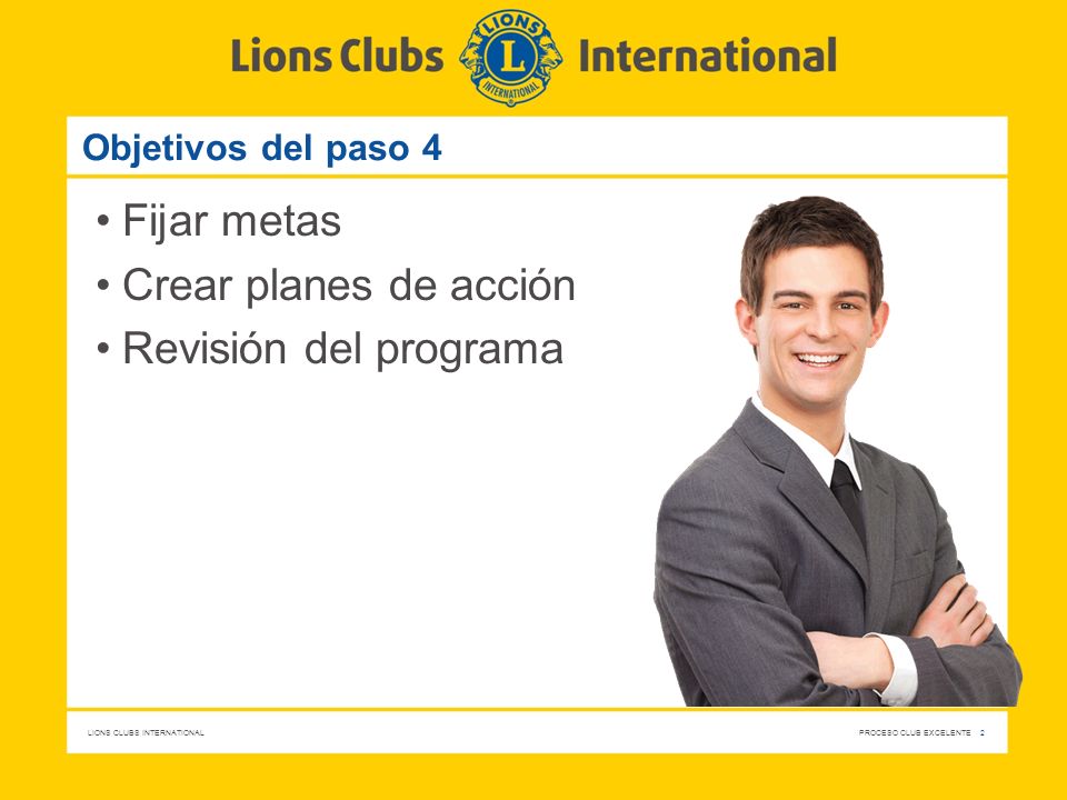 Fijar metas Crear planes de acción Revisión del programa