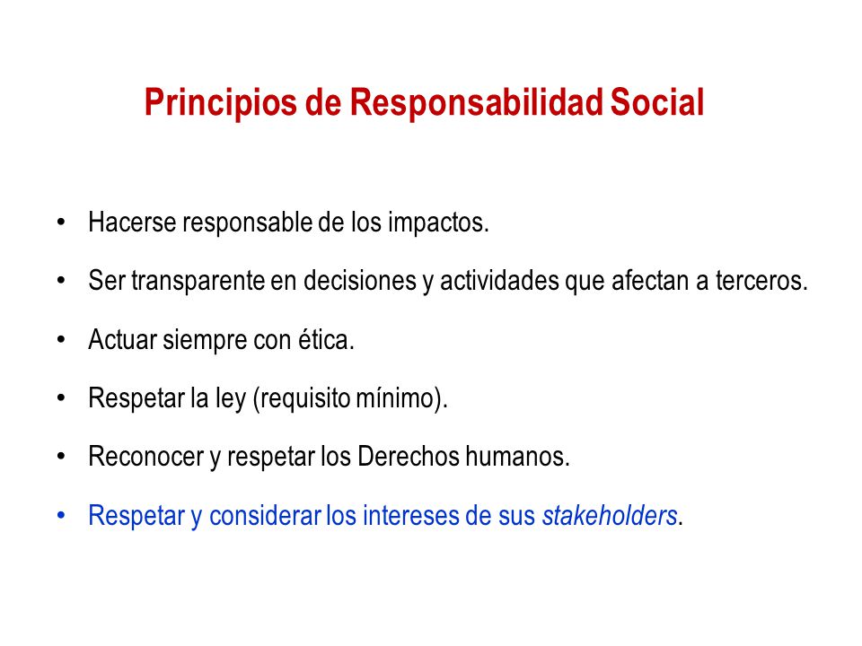 Principios de Responsabilidad Social