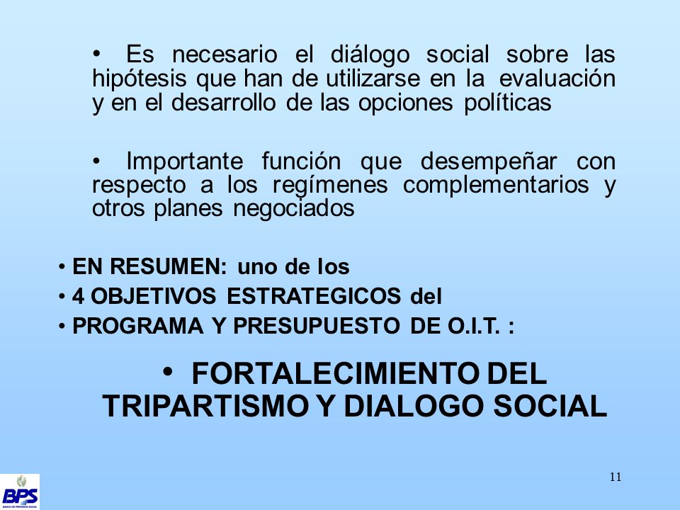 FORTALECIMIENTO DEL TRIPARTISMO Y DIALOGO SOCIAL