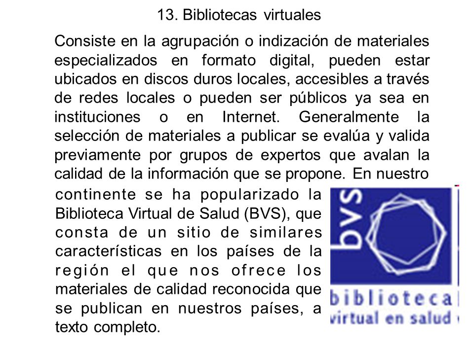 13. Bibliotecas virtuales