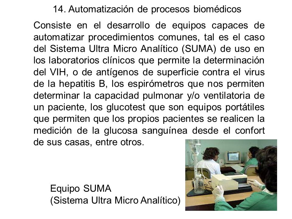 14. Automatización de procesos biomédicos