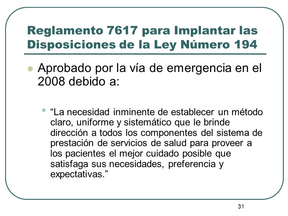 Reglamento 7617 para Implantar las Disposiciones de la Ley Número 194