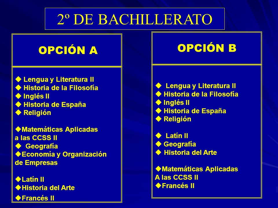 2º DE BACHILLERATO OPCIÓN B OPCIÓN A  Lengua y Literatura II
