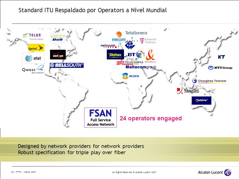 Standard ITU Respaldado por Operators a Nivel Mundial