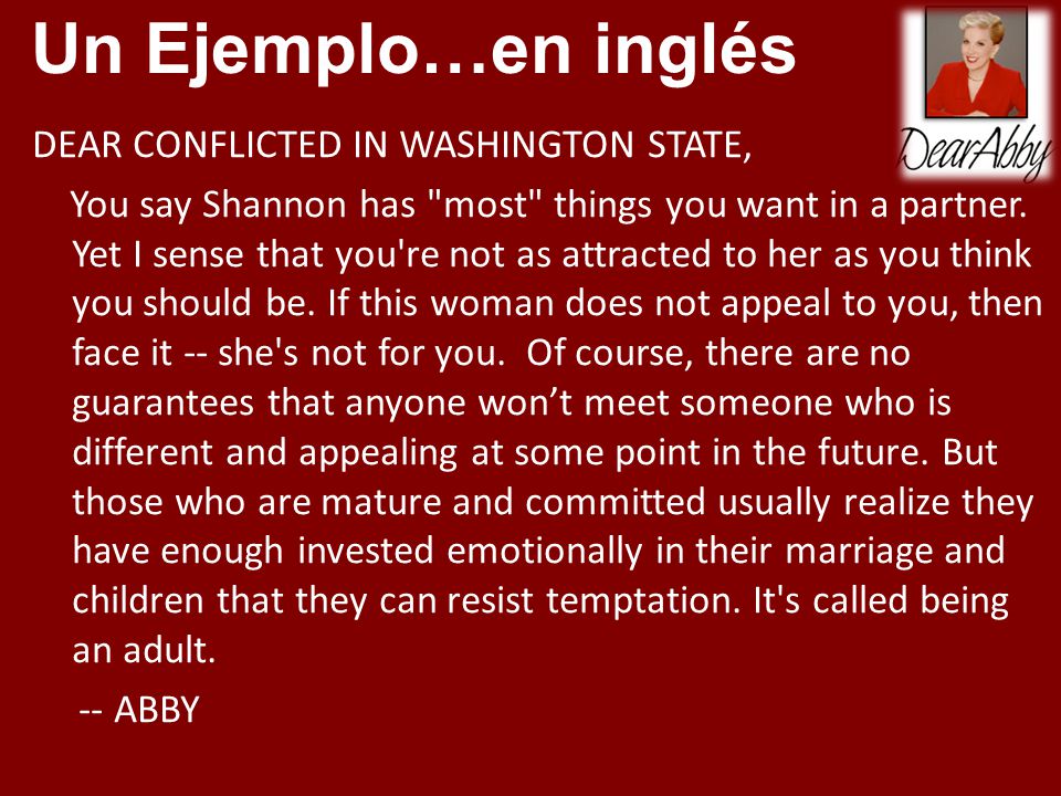Un Ejemplo…en inglés