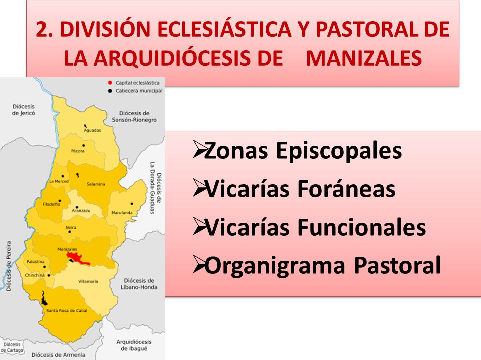 2. DIVISIÓN ECLESIÁSTICA Y PASTORAL DE LA ARQUIDIÓCESIS DE MANIZALES