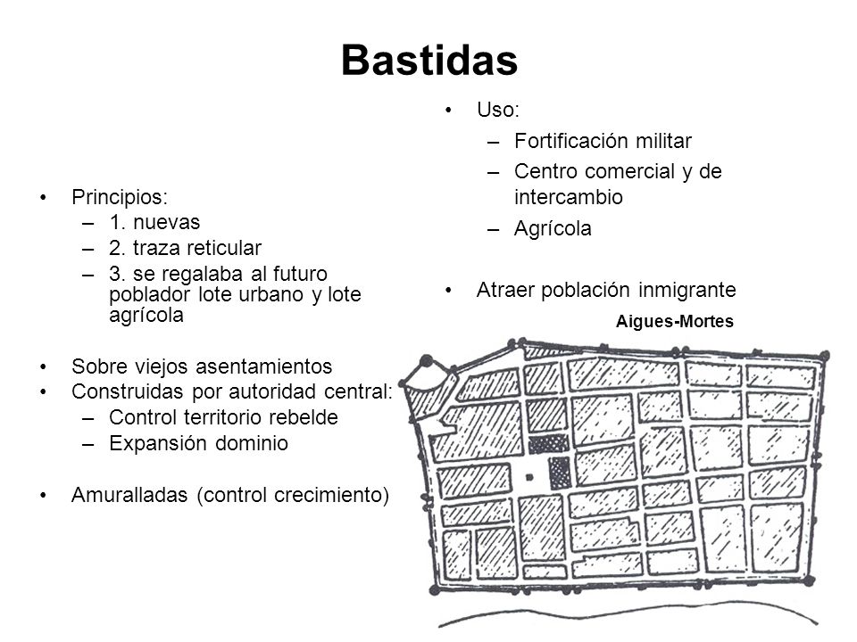 Bastidas Uso: Fortificación militar Centro comercial y de intercambio