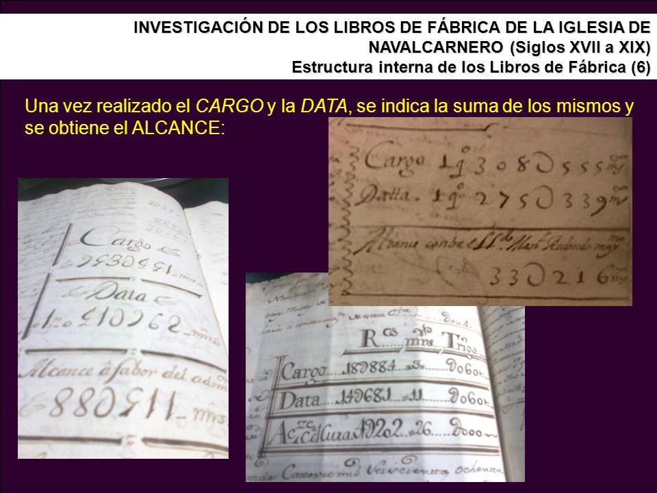 INVESTIGACIÓN DE LOS LIBROS DE FÁBRICA DE LA IGLESIA DE NAVALCARNERO (Siglos XVII a XIX)