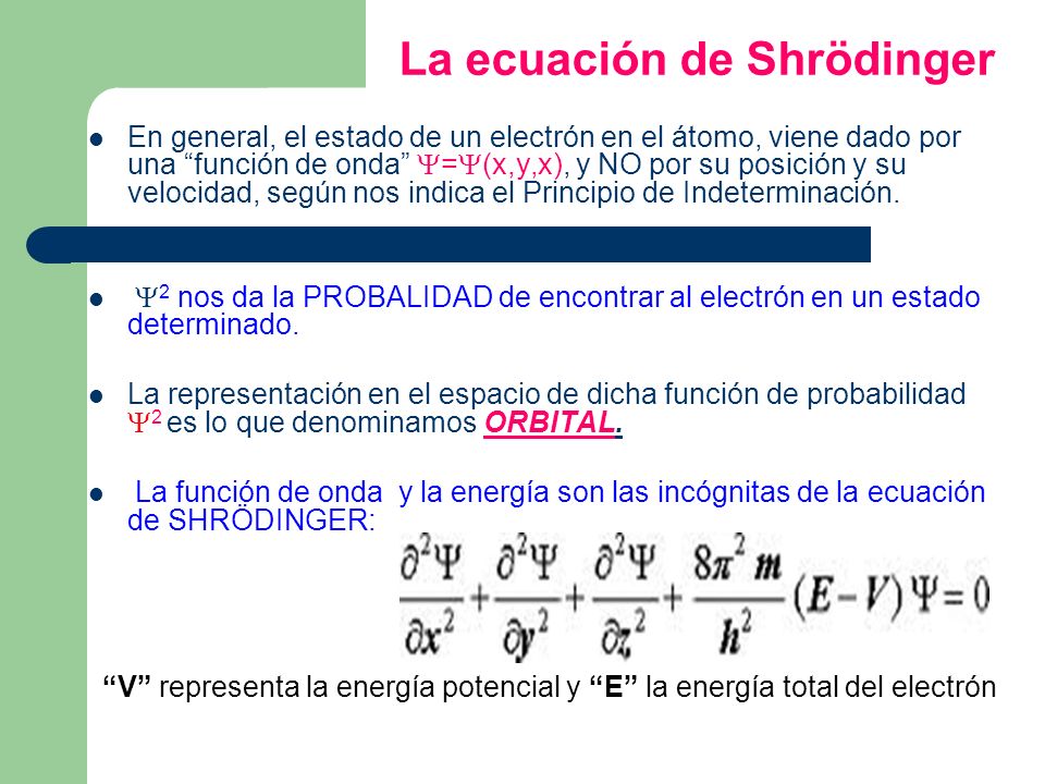 La ecuación de Shrödinger