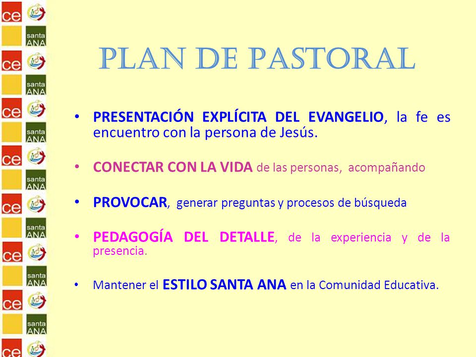 PLAN DE PASTORAL PRESENTACIÓN EXPLÍCITA DEL EVANGELIO, la fe es encuentro con la persona de Jesús.
