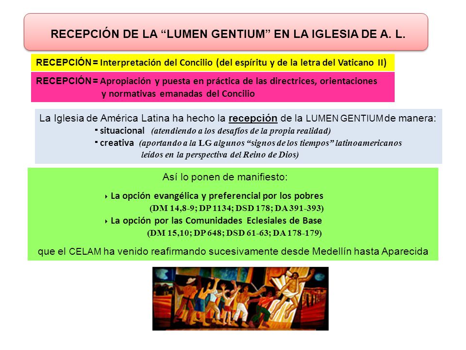 RECEPCIÓN DE LA LUMEN GENTIUM EN LA IGLESIA DE A. L.