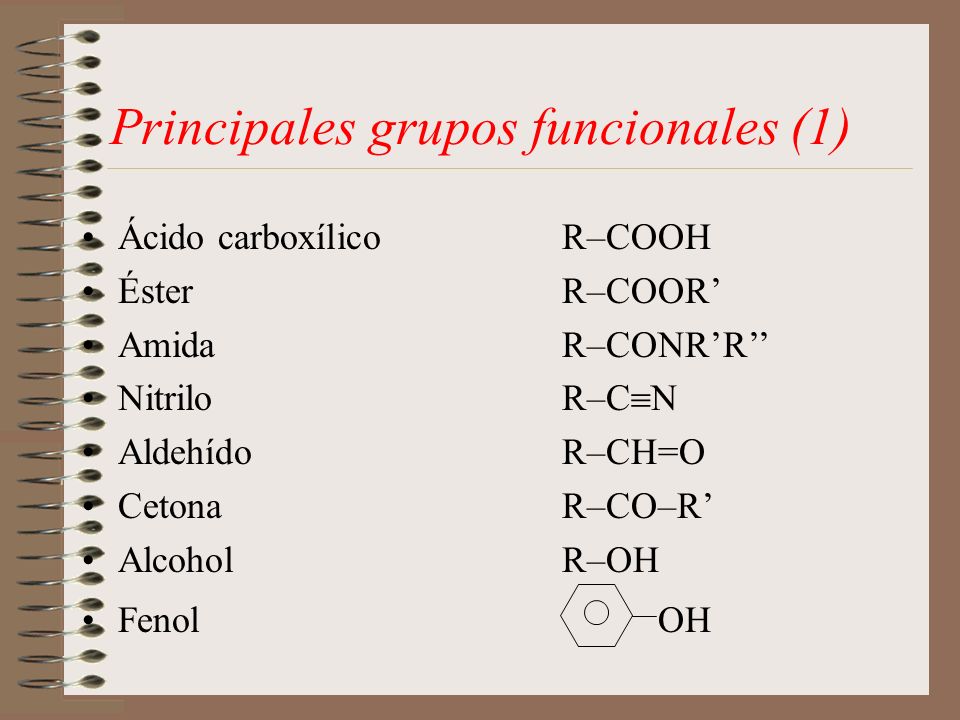 Principales grupos funcionales (1)