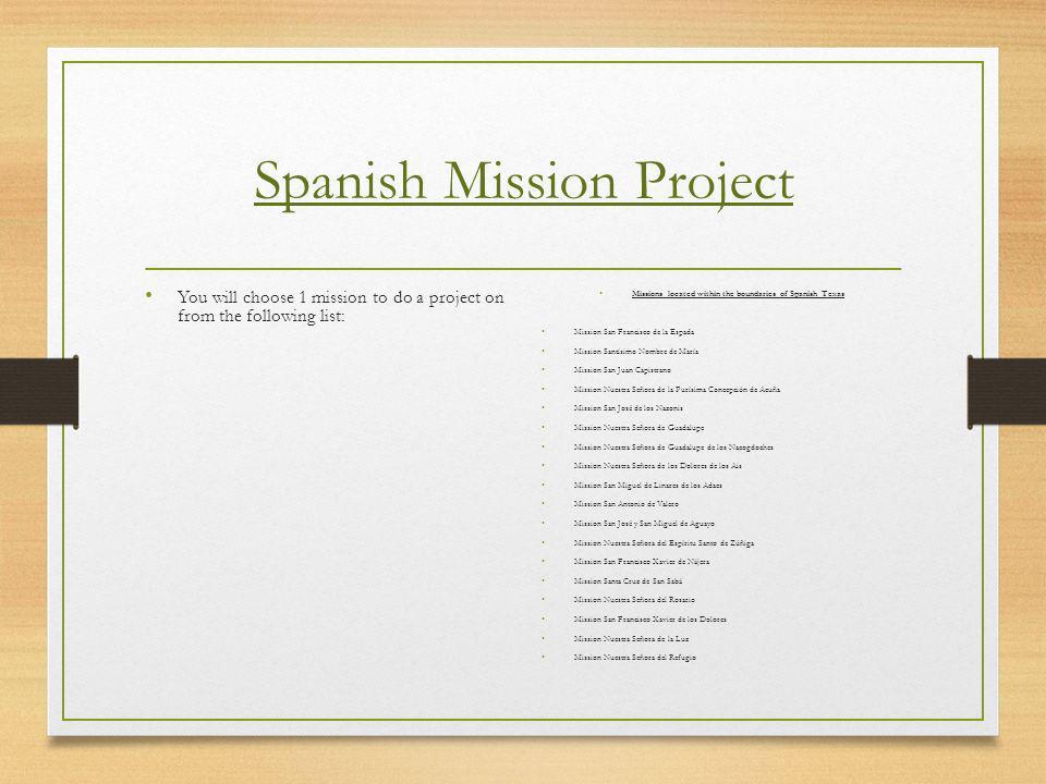 Spanish Mission Project