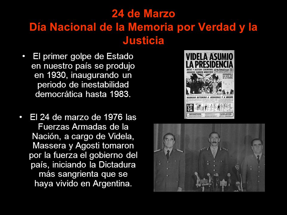 24 de Marzo Día Nacional de la Memoria por Verdad y la Justicia