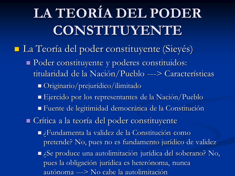 LA TEORÍA DEL PODER CONSTITUYENTE