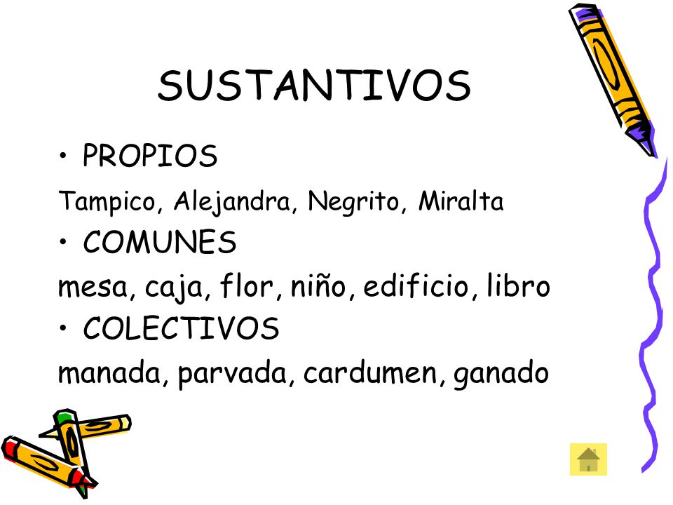 SUSTANTIVOS PROPIOS COMUNES mesa, caja, flor, niño, edificio, libro