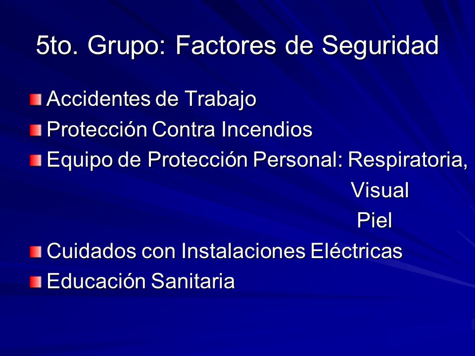 5to. Grupo: Factores de Seguridad