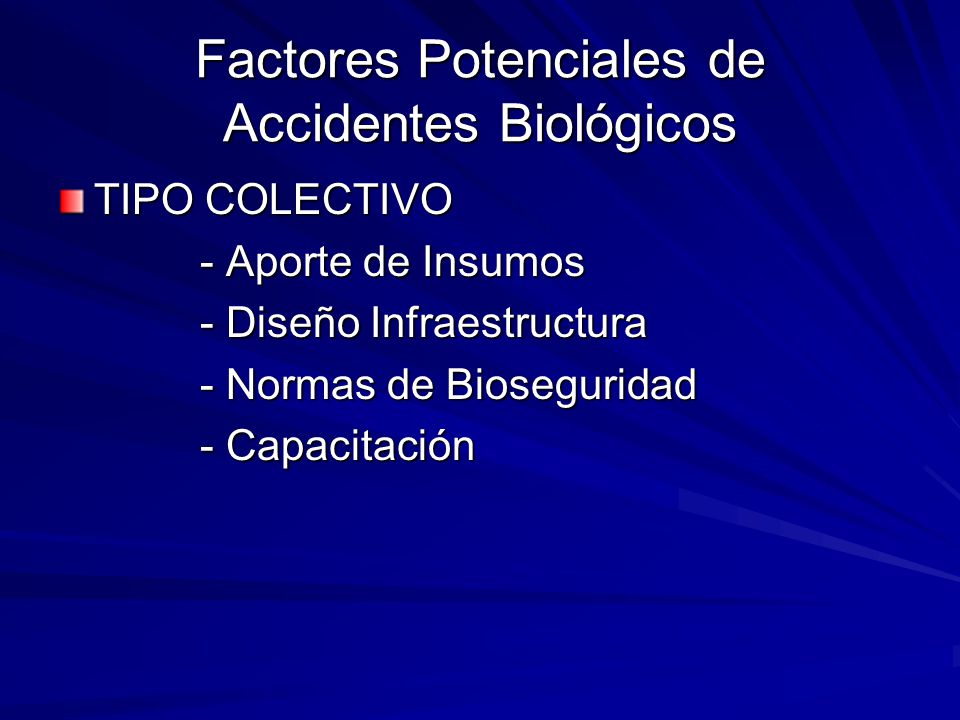 Factores Potenciales de Accidentes Biológicos