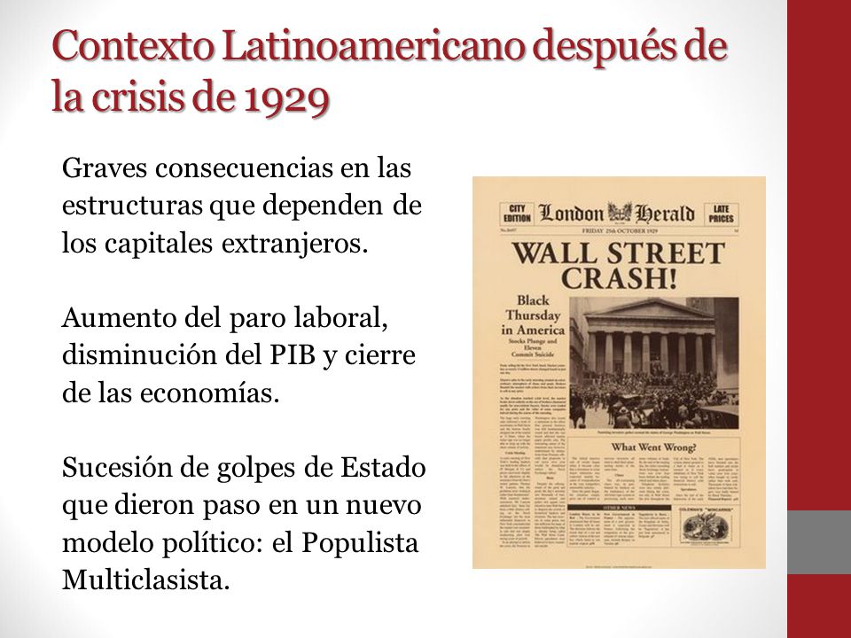 Contexto Latinoamericano después de la crisis de 1929