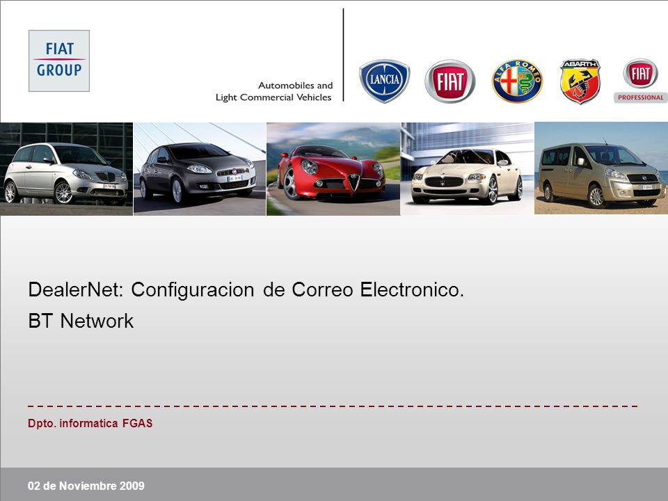 DealerNet: Configuracion de Correo Electronico. BT Network