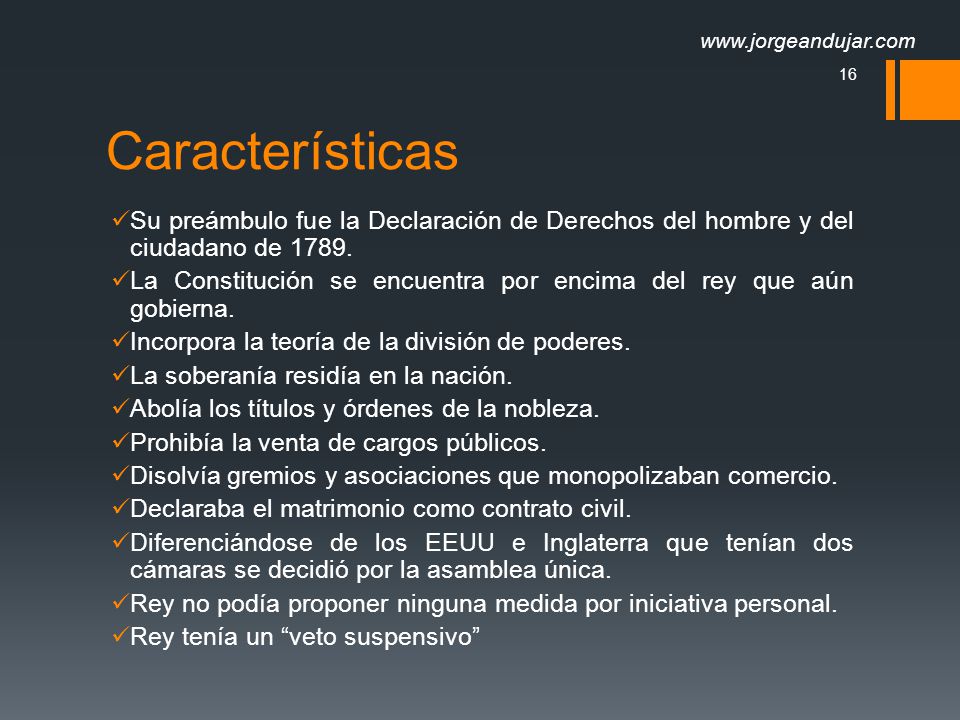 Características. Su preámbulo fue la Declaración de Derechos del hombre y del ciudadano de
