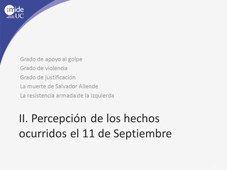 II. Percepción de los hechos ocurridos el 11 de Septiembre