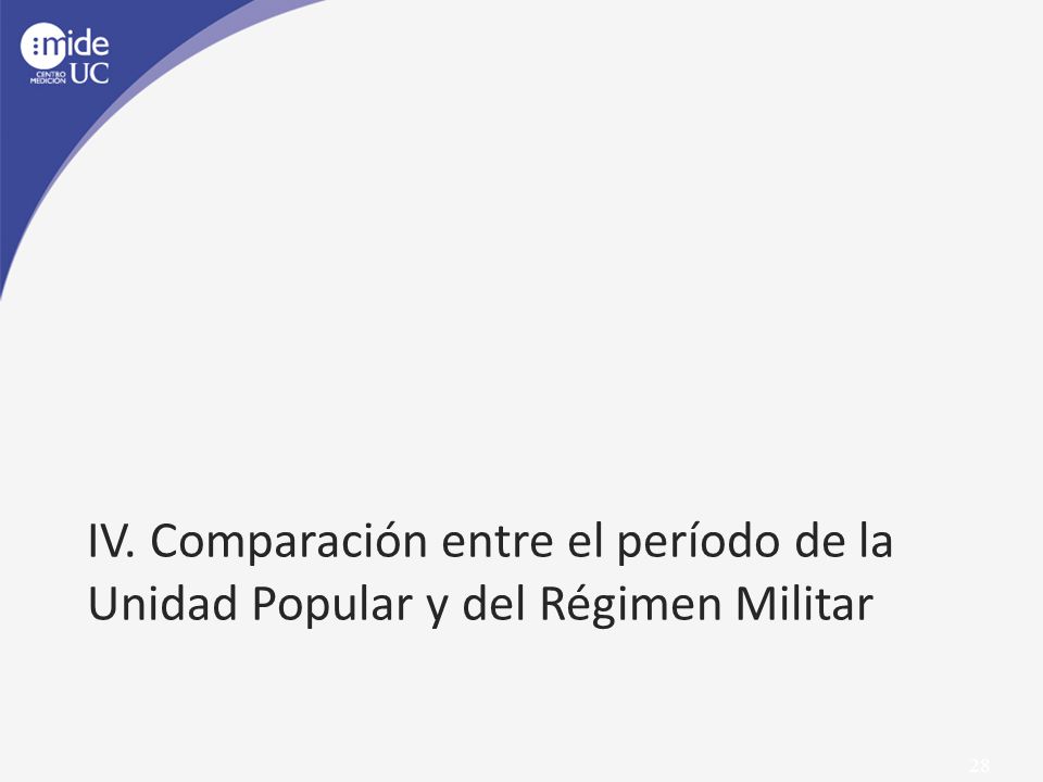 IV. Comparación entre el período de la Unidad Popular y del Régimen Militar