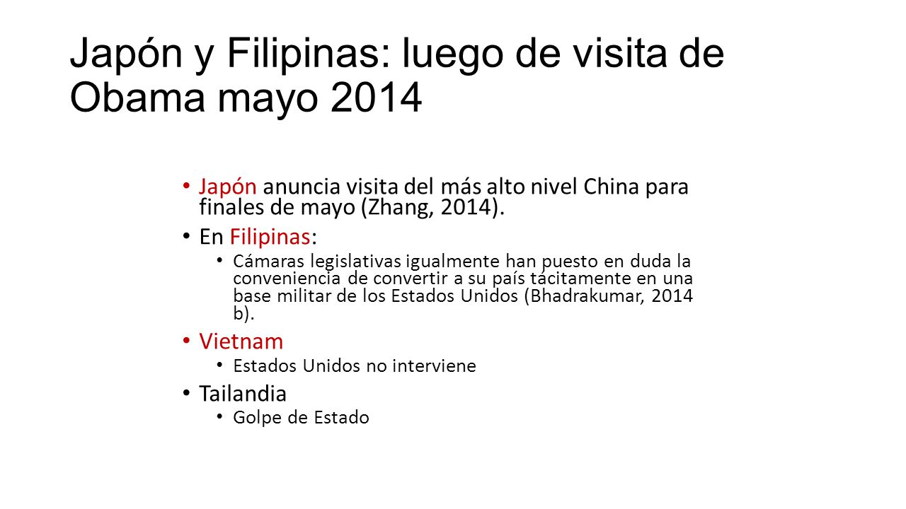 Japón y Filipinas: luego de visita de Obama mayo 2014