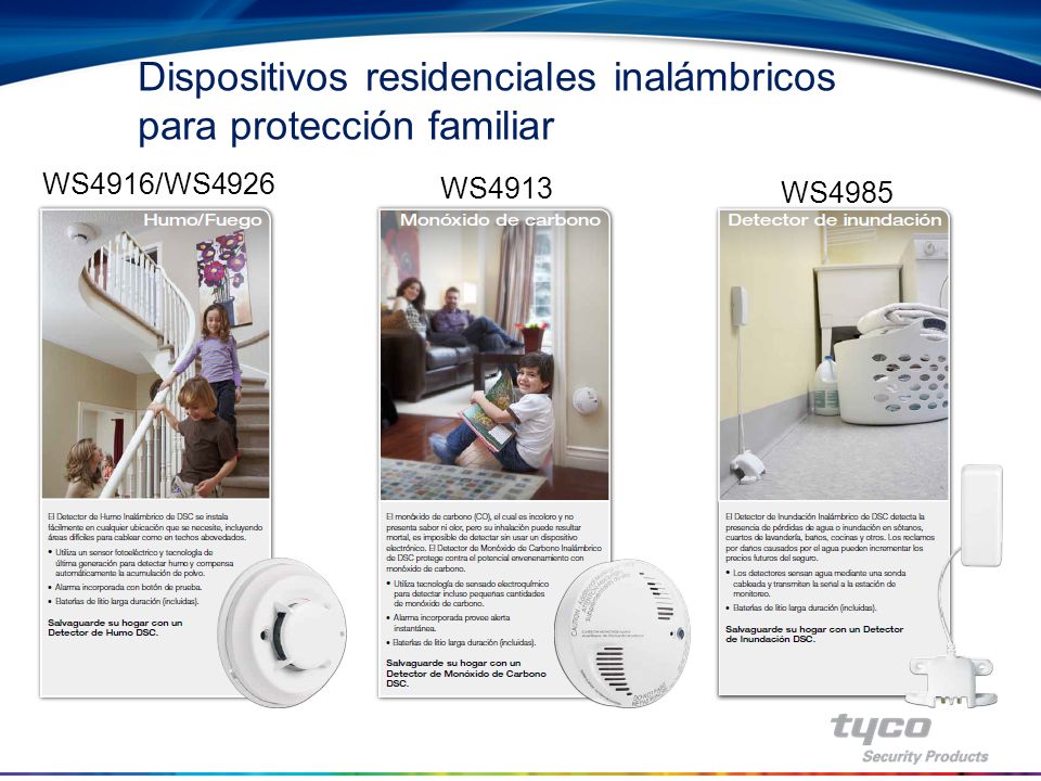 Dispositivos residenciales inalámbricos para protección familiar