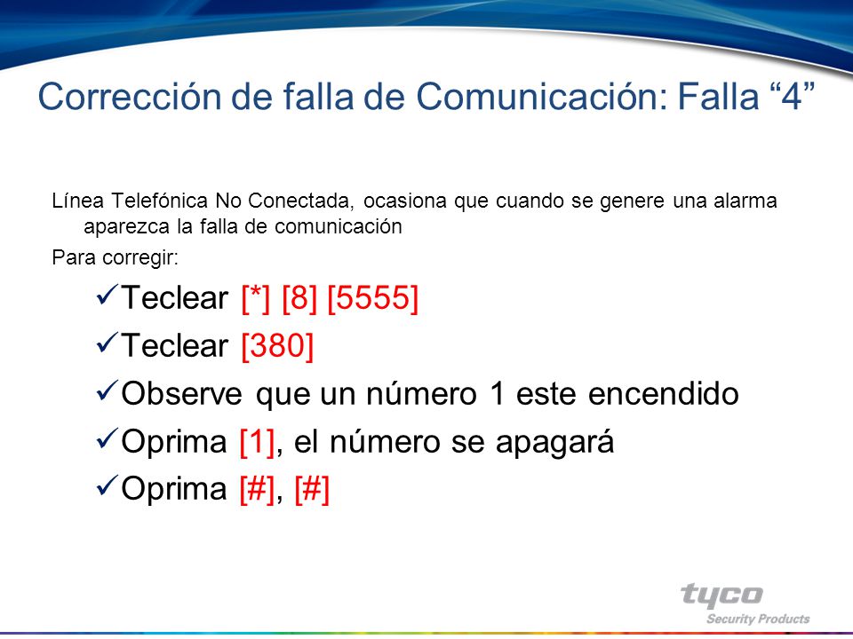 Corrección de falla de Comunicación: Falla 4