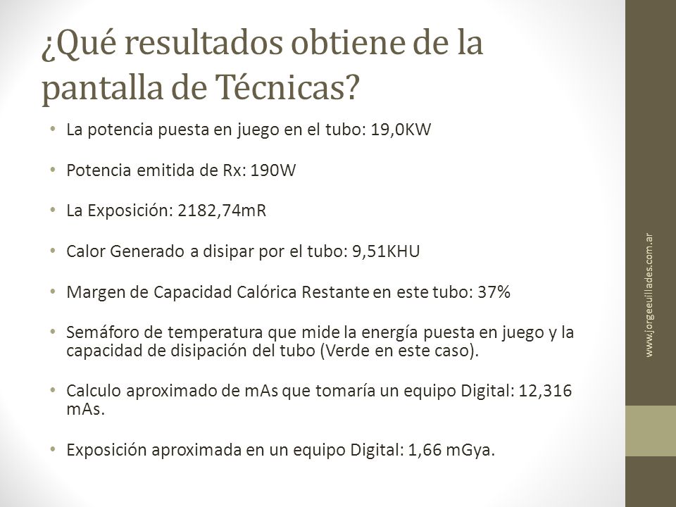¿Qué resultados obtiene de la pantalla de Técnicas