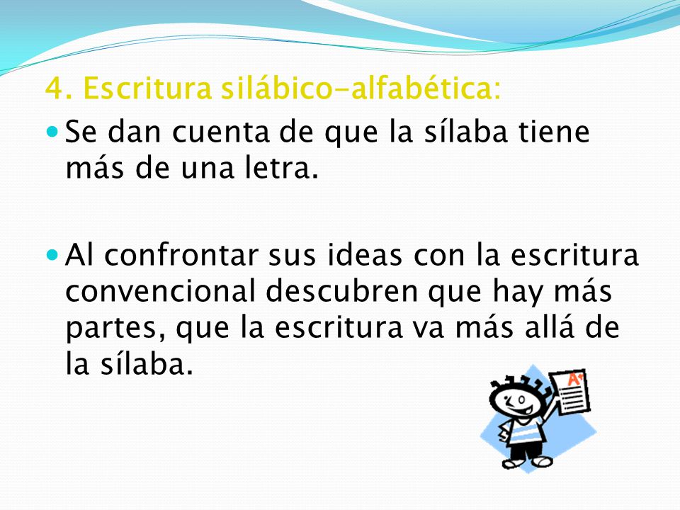 4. Escritura silábico-alfabética: