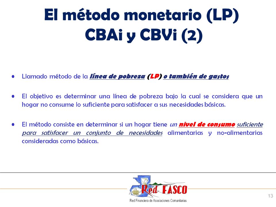 El método monetario (LP) CBAi y CBVi (2)