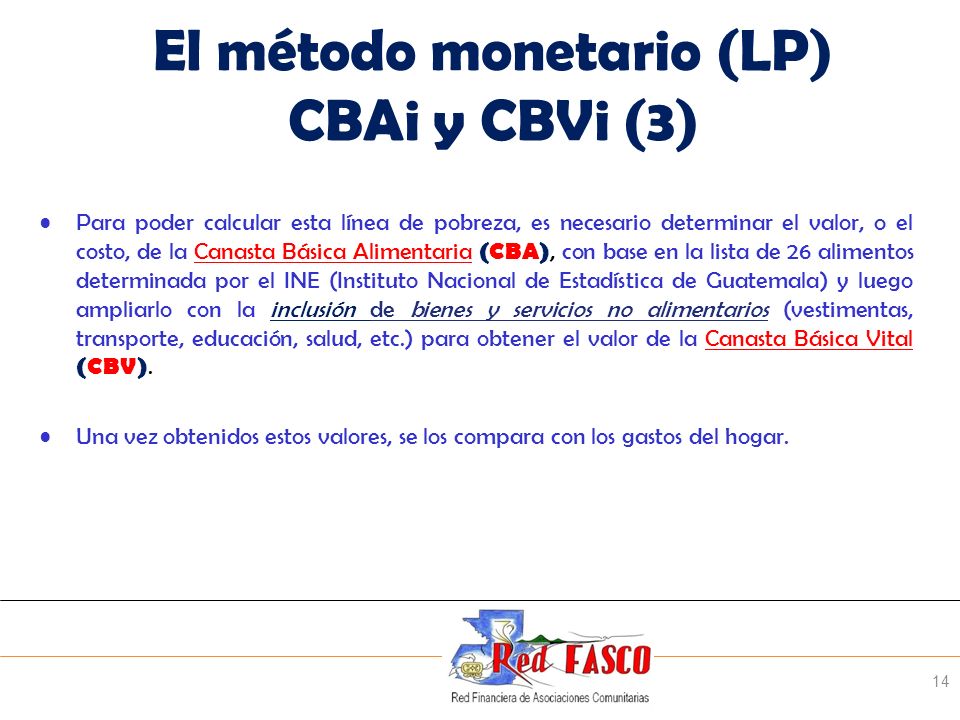 El método monetario (LP) CBAi y CBVi (3)
