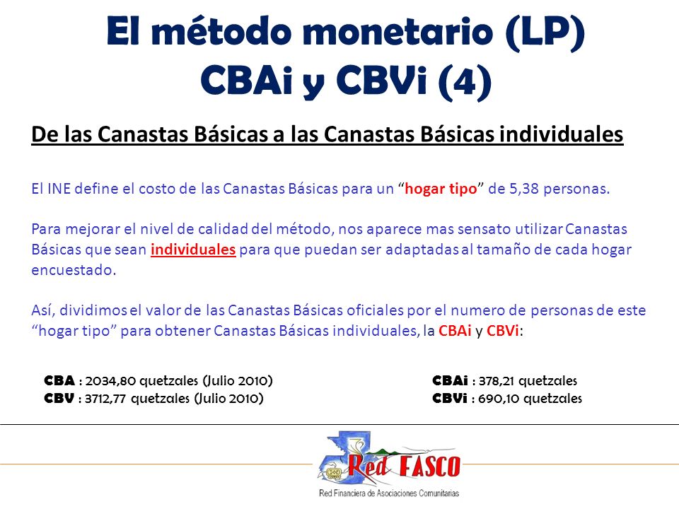 El método monetario (LP) CBAi y CBVi (4)