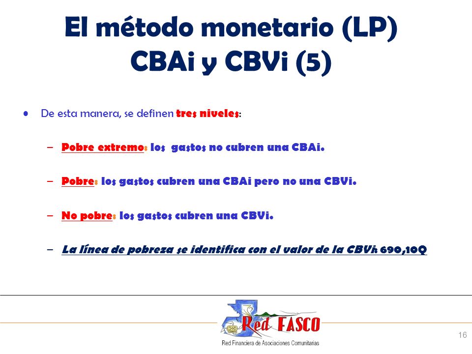 El método monetario (LP) CBAi y CBVi (5)