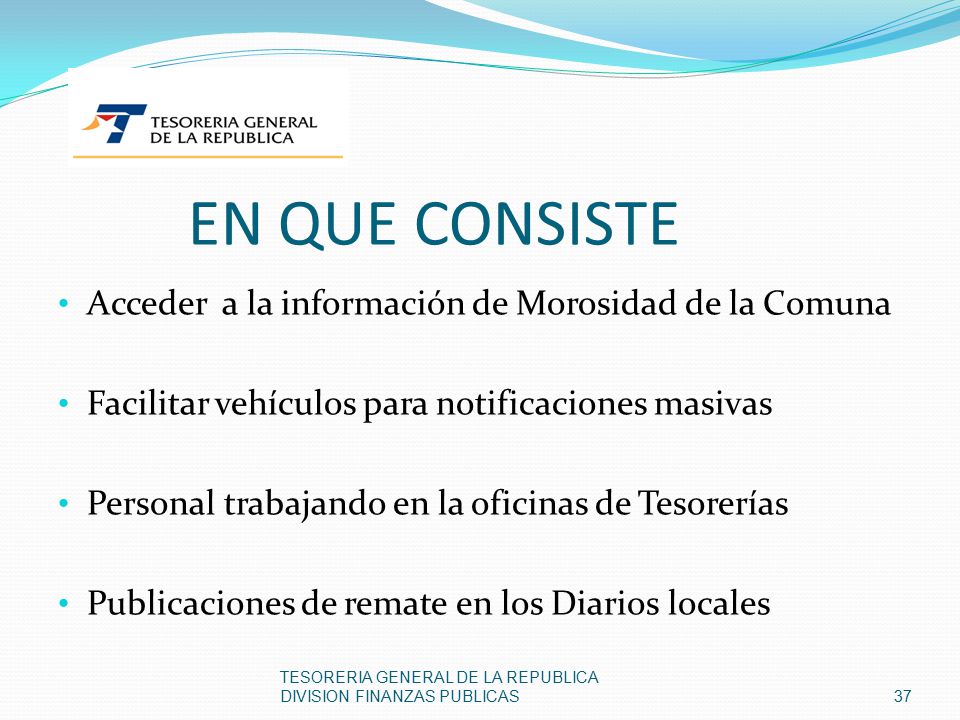 EN QUE CONSISTE Acceder a la información de Morosidad de la Comuna
