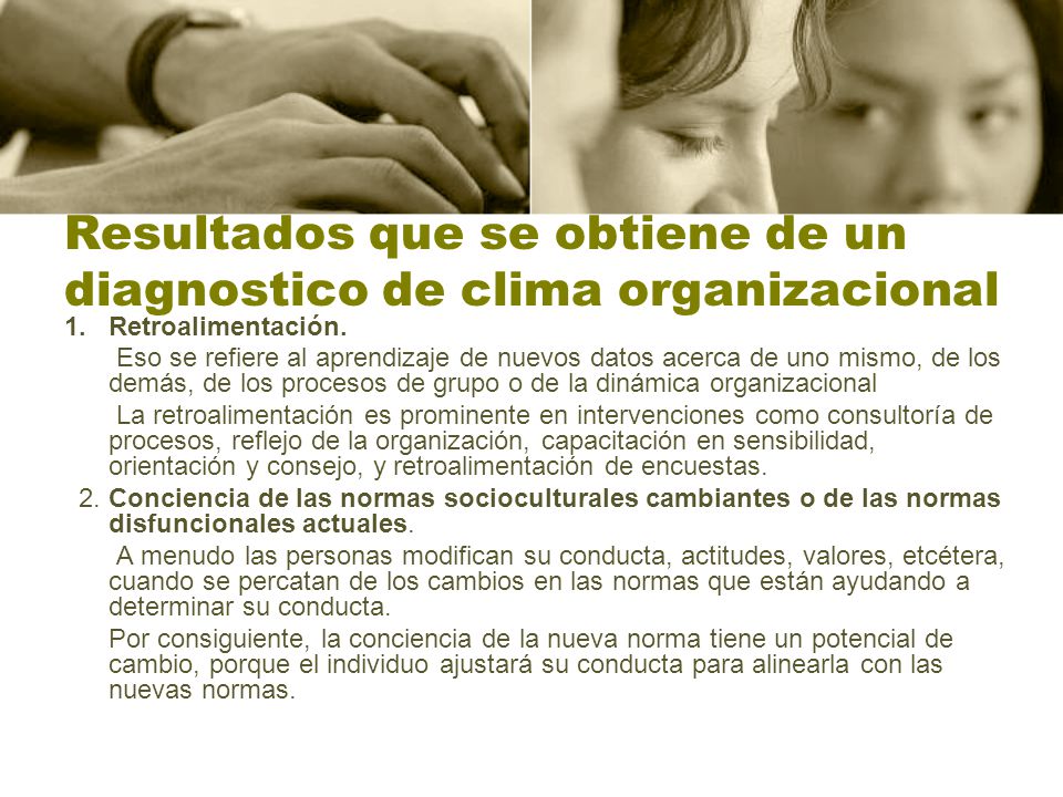 Resultados que se obtiene de un diagnostico de clima organizacional