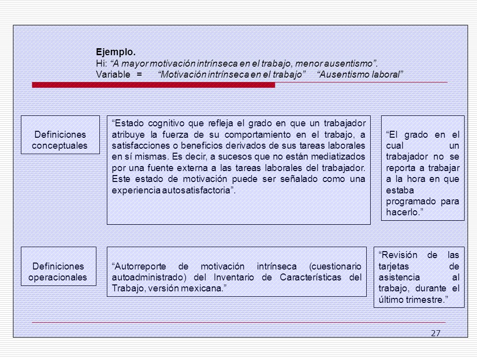 Hi: A mayor motivación intrínseca en el trabajo, menor ausentismo .
