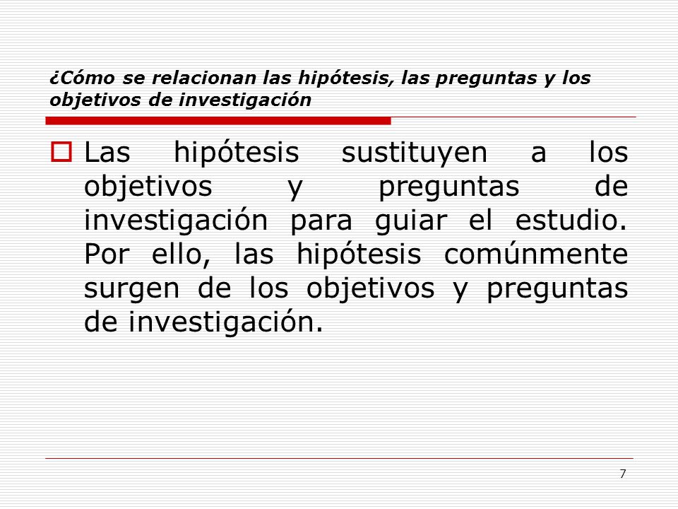 ¿Cómo se relacionan las hipótesis, las preguntas y los objetivos de investigación