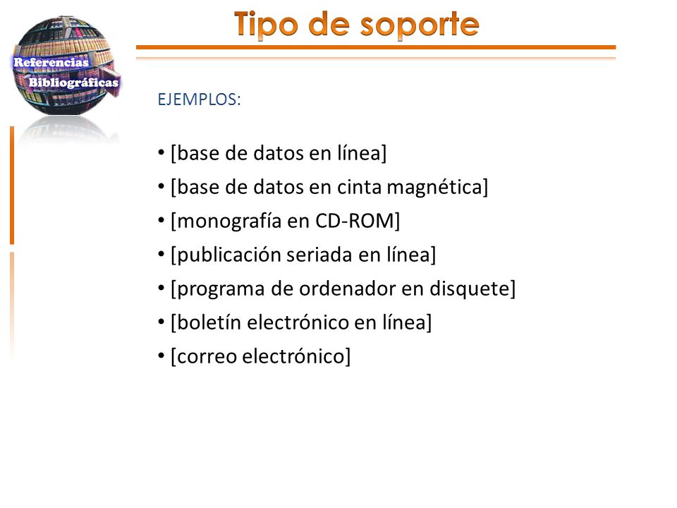 Tipo de soporte [base de datos en línea]