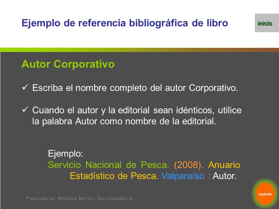 Autor Corporativo Ejemplo de referencia bibliográfica de libro