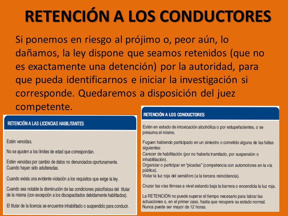 RETENCIÓN A LOS CONDUCTORES