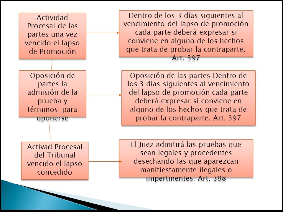 Actividad Procesal de las partes una vez vencido el lapso de Promoción