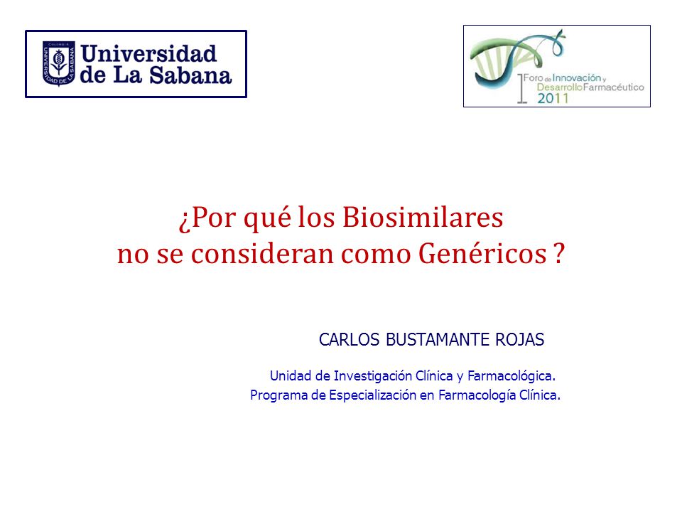 ¿Por qué los Biosimilares no se consideran como Genéricos