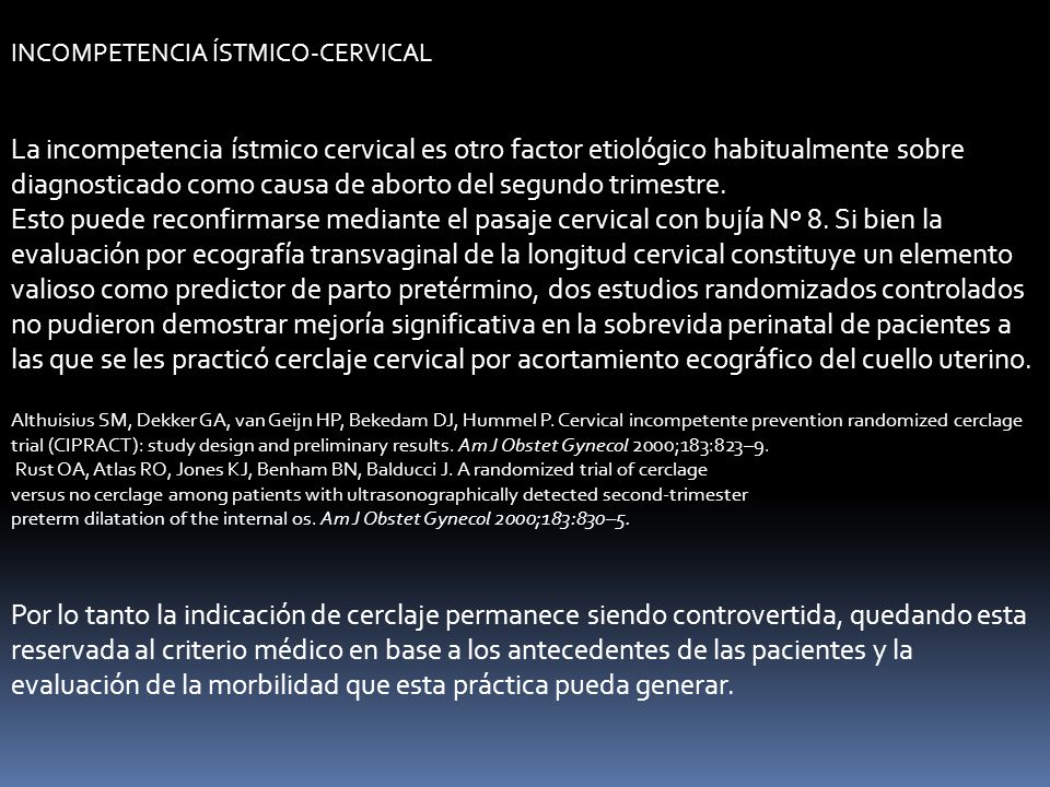 INCOMPETENCIA ÍSTMICO-CERVICAL