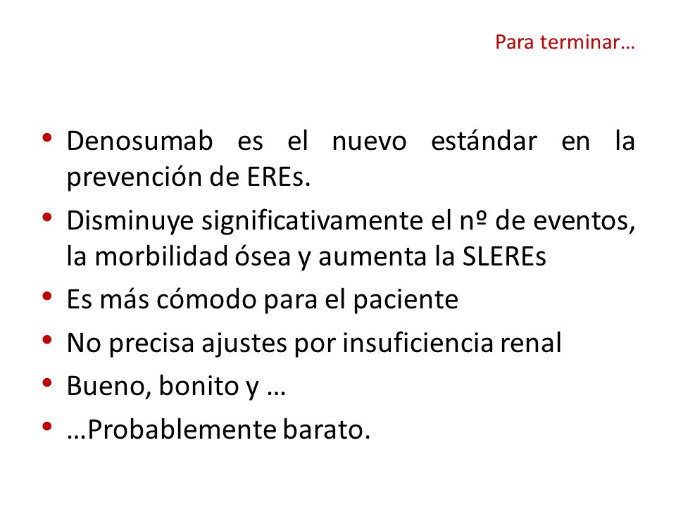 Denosumab es el nuevo estándar en la prevención de EREs.