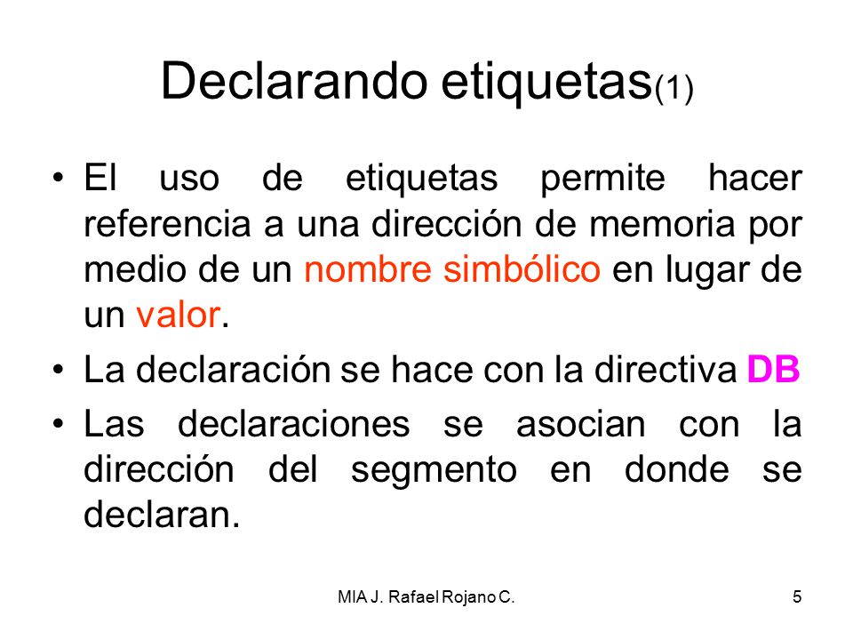Declarando etiquetas(1)