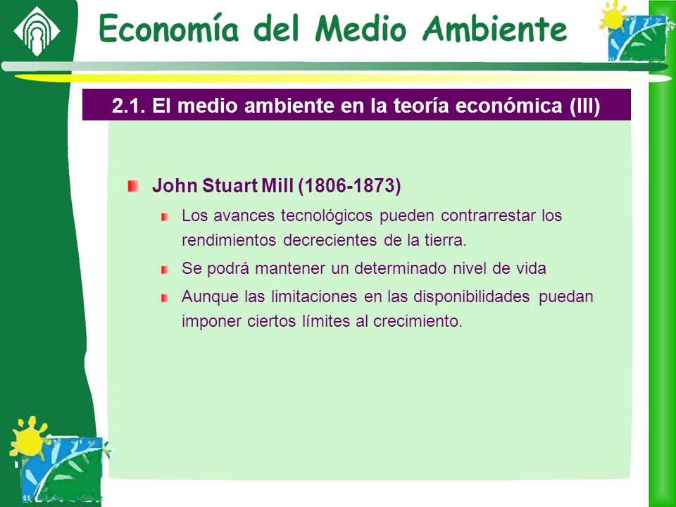 2.1. El medio ambiente en la teoría económica (III)
